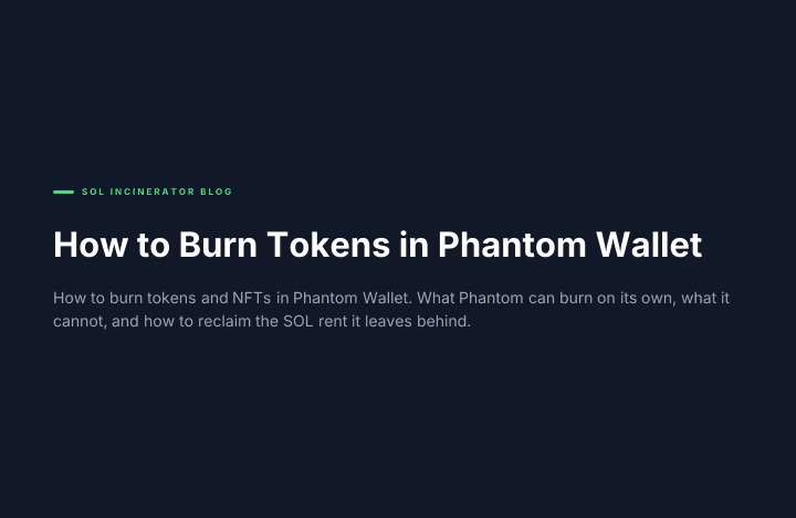 How to Burn Tokens in Phantom Wallet