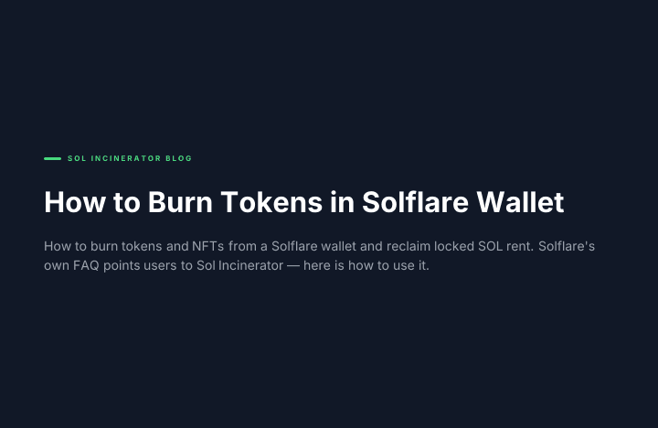 How to Burn Tokens in Solflare Wallet