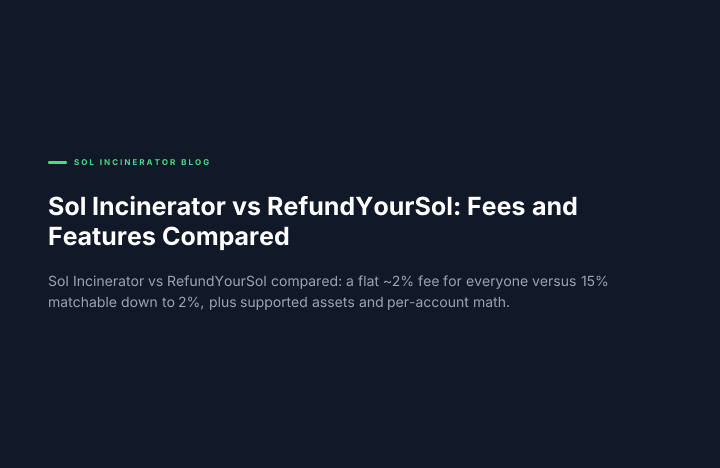 Sol Incinerator vs RefundYourSol: Fees and Features Compared